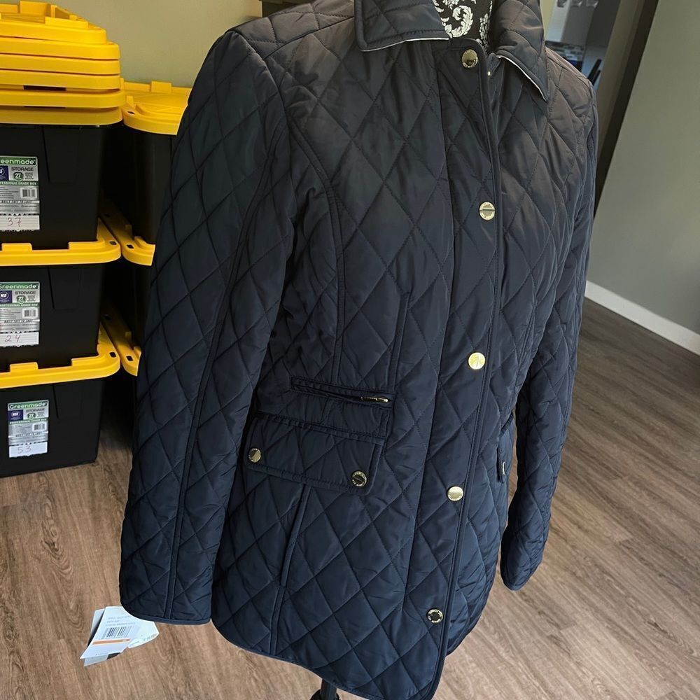 London Fog Quilted Navy Light Jacket
